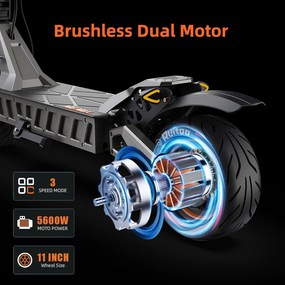 M6Max Dual Motor Scooter - 5600W, 60V, Fast Charging