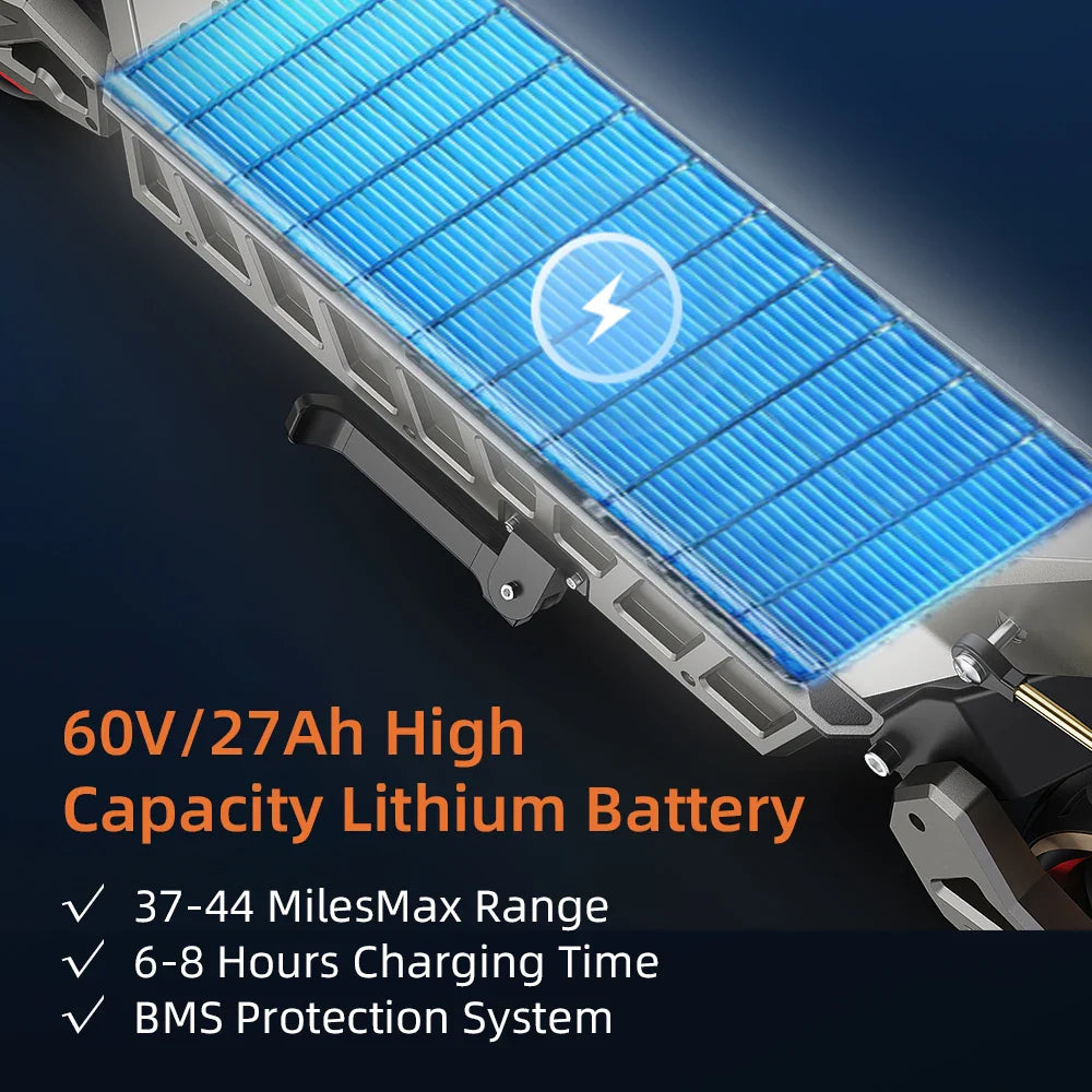 M6Max Dual Motor Scooter - 5600W, 60V, Fast Charging