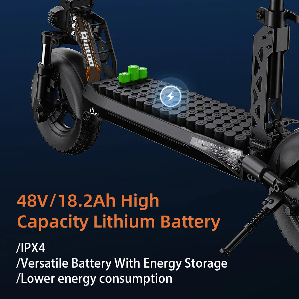 RT6 1000W Electric Scooter - 48V, 40-50km Range, Foldable