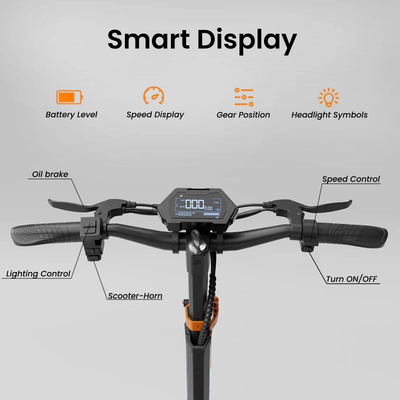 Ruitoo RT6 1000W Electric Scooter – 34 Mile Range, 31 MPH, Foldable