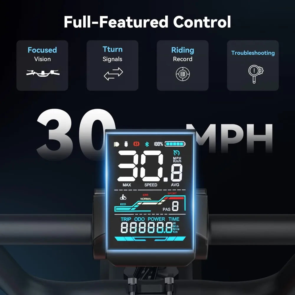 20" Fat Tire Full Suspension E-Bike - 30MPH Speed